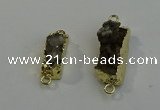 NGC5032 10*30mm - 10*35mm rectangle druzy quartz connectors