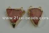 NGC5036 25*35mm - 30*35mm triangle druzy quartz connectors