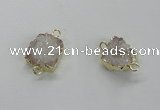 NGC505 8*10mm - 12*14mm freeform plated druzy agate connectors