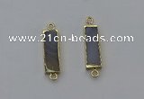 NGC5055 8*28mm - 10*30mm rectangle agate gemstone connectors