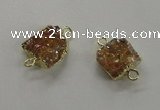 NGC506 8*10mm - 12*14mm freeform plated druzy agate connectors