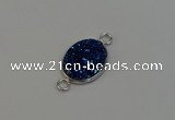 NGC5061 15*20mm oval plated druzy agate connectors wholesale