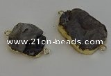 NGC5064 22*30mm - 30*40mm freeform druzy agate connectors