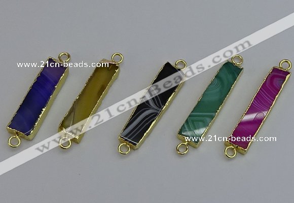 NGC5073 8*35mm - 10*40mm rectangle agate gemstone connectors