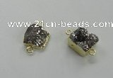 NGC508 8*10mm - 12*14mm freeform plated druzy agate connectors
