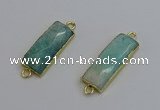 NGC5082 12*30mm - 15*35mm faceted rectangle amazonite connectors