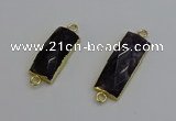 NGC5088 12*30mm - 15*35mm faceted rectangle amethyst connectors