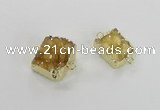 NGC512 15*16mm - 16*17mm freeform druzy agate connectors