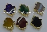 NGC5121 22*30mm - 25*35mm hamsahand agate gemstone connectors