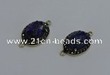 NGC5134 16*20mm oval lapis lazuli gemstone gemstone connectors