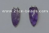 NGC5141 16*35mm - 18*40mm arrowhead amethyst connectors