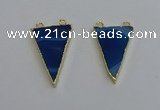 NGC5161 25*35mm - 30*40mm triangle agate gemstone connectors