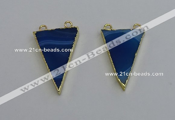NGC5161 25*35mm - 30*40mm triangle agate gemstone connectors