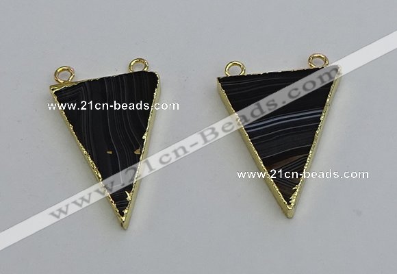 NGC5164 25*35mm - 30*40mm triangle agate gemstone connectors