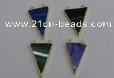 NGC5165 25*35mm - 30*40mm triangle agate gemstone connectors