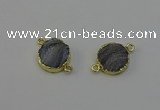 NGC5179 15mm - 16mm coin druzy agate gemstone connectors