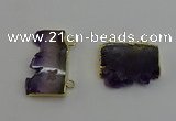 NGC5184 20*35mm - 22*40mm freeform druzy amethyst connectors