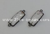 NGC5188 12*30mm - 15*30mm faceted rectangle white crystal connectors