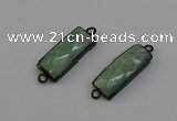 NGC5195 12*30mm - 15*30mm faceted rectangle amazonite connectors