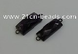 NGC5199 12*30mm - 15*30mm faceted rectangle amethyst connectors