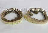 NGC521 45*50mm - 55*65mm freeform plated druzy agate connectors