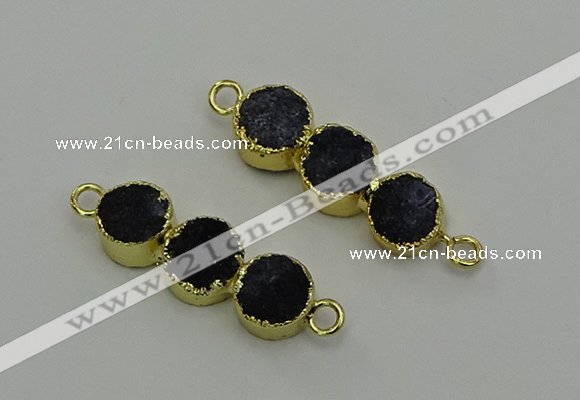 NGC5215 10*30mm druzy agate gemstone connectors wholesale