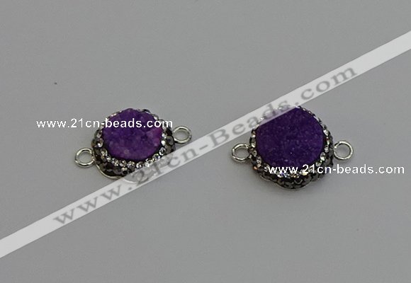 NGC5225 12mm - 14mm freeform druzy agate connectors wholesale