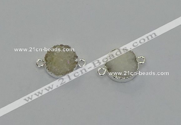 NGC5238 15mm - 16mm coin druzy agate connectors wholesale