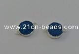 NGC5243 15mm - 16mm coin druzy agate connectors wholesale