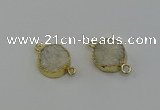 NGC5248 15mm - 16mm coin druzy agate connectors wholesale