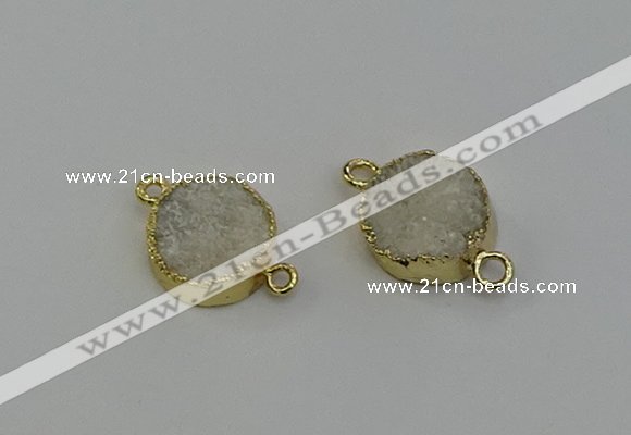 NGC5248 15mm - 16mm coin druzy agate connectors wholesale