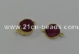 NGC5252 15mm - 16mm coin druzy agate connectors wholesale