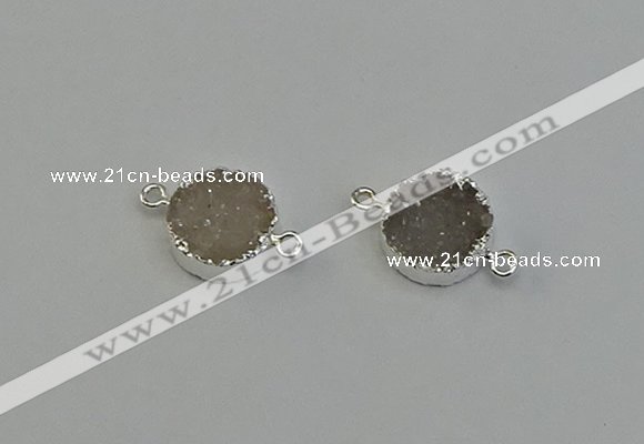 NGC5289 15mm - 16mm coin druzy agate gemstone connectors