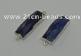 NGC5305 12*30mm - 15*35mm faceted rectangle lapis lazuli connectors