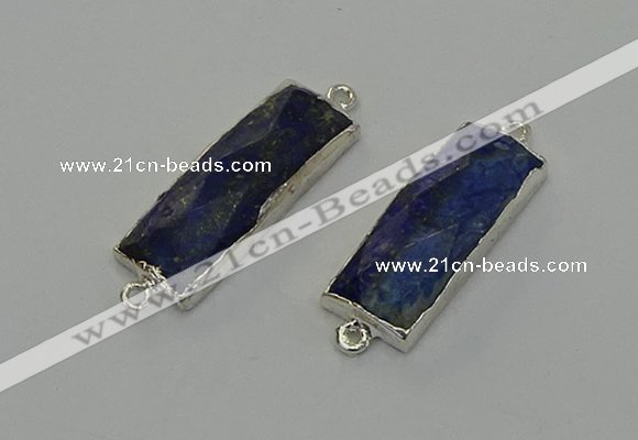 NGC5305 12*30mm - 15*35mm faceted rectangle lapis lazuli connectors