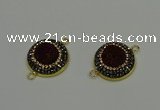 NGC5317 20mm - 22mm coin plated druzy agate connectors