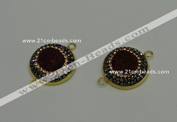 NGC5317 20mm - 22mm coin plated druzy agate connectors