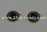 NGC5318 20mm - 22mm coin plated druzy agate connectors