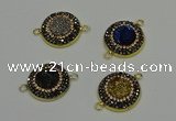 NGC5321 20mm - 22mm coin plated druzy agate connectors