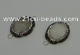 NGC5333 22*28mm oval plated druzy agate connectors wholesale