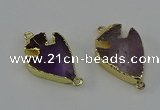 NGC5377 20*35mm - 25*40mm arrowhead light amethyst connectors