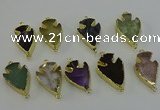 NGC5393 20*35mm - 25*40mm arrowhead mixed gemstone connectors