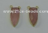 NGC5399 16*35mm - 18*40mm arrowhead rose quartz connectors