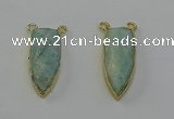 NGC5408 16*35mm - 18*40mm arrowhead amazonite connectors