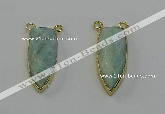 NGC5408 16*35mm - 18*40mm arrowhead amazonite connectors