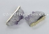 NGC541 30*50mm - 30*65mm freeform druzy amethyst connectors