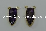 NGC5416 16*35mm - 18*40mm arrowhead amethyst connectors