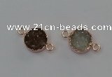 NGC5428 15mm - 16mm coin druzy agate gemstone connectors