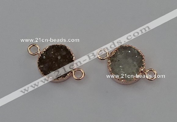 NGC5428 15mm - 16mm coin druzy agate gemstone connectors