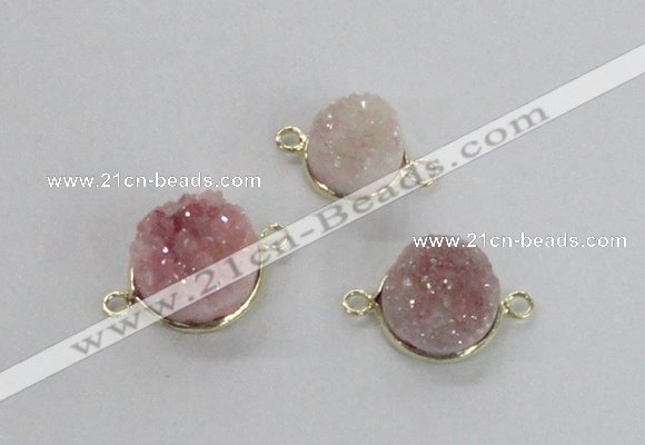 NGC544 8mm - 12mm coin druzy agate connectors wholesale